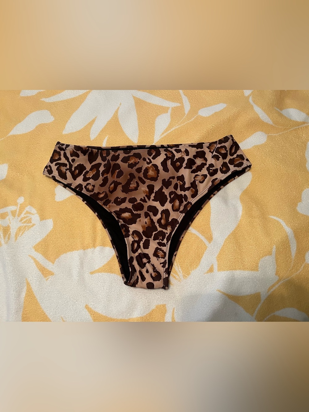 Leopard Print Bikini Bottoms in Brown